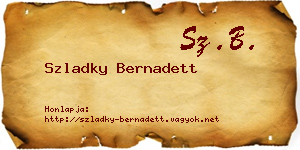 Szladky Bernadett névjegykártya